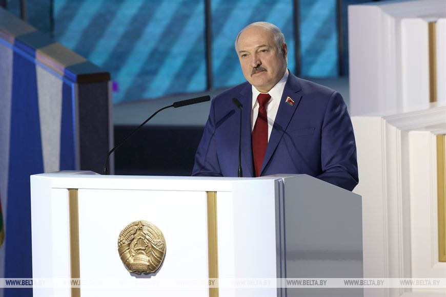 Александр Лукашенко во время выступления на Всебелорусском народном собрании